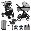 MUUVO Kočík kombinovaný Slick 2.0 set 2v1 Light grey + CYBEX Aton B2 i-Size + základňa